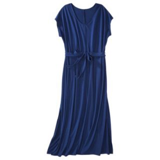 Merona Womens Plus Size Short Sleeve V Neck Maxi Dress   Blue 1