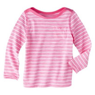 Cherokee Infant Toddler Girls Striped Long Sleeve Tee   Dazzle Pink 3T