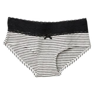 Gilligan & OMalley Womens Cotton Hipster   Black/Off White XS