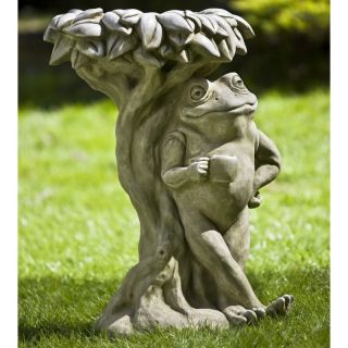 Campania International Break Time Frog Cast Stone Garden Statue   B 134 AL