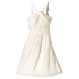 TEVOLIO Womens Plus Size Halter Neck Chiffon Dress   Off White   18W