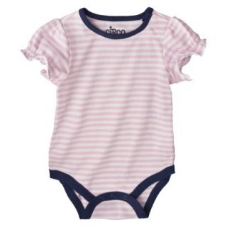 Circo Newborn Infant Girls Short sleeve Striped Bodysuit   Pink 6 9 M