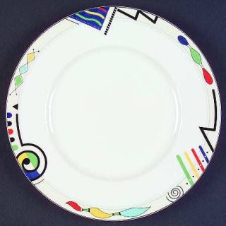 Mikasa Headline Salad Plate, Fine China Dinnerware   Red,Yellow,Blue,Green&Black