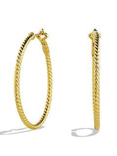 David Yurman Cable Classics Hoop Earrings in Gold   Gold