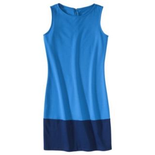 Merona Womens Ponte Color Block Hem Dress   Brilliant Blue/Waterloo Blue   L