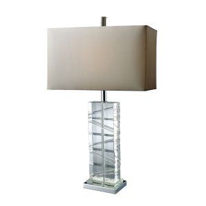 Dimond Lighting DMD D1813 Avalon Table Lamp with Pure White Faux Silk Shade & Pu