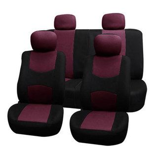 Fh Group Burgundy Full Set Fabric Auto Seat Covers