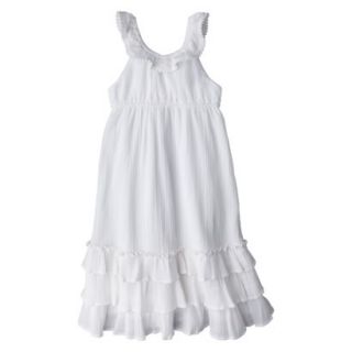 Cherokee Infant Toddler Girls Ruffle Maxi Dress   White 3T
