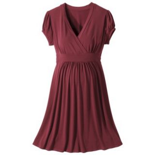 Merona Maternity Short Sleeve V Neck Dress   Berry Red S