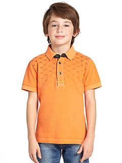 Armani Junior Boys Ombre Logo Polo Shirt   Orange