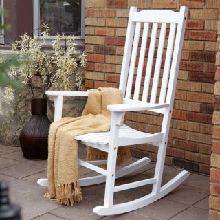 Coral Coast Indoor/Outdoor Mission Slat Rocking Chair   White   MPG PT 41110WP