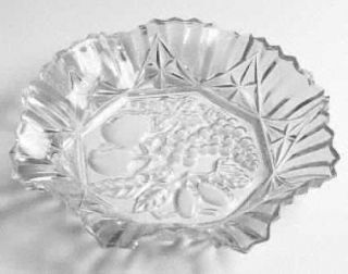 Federal Glass  Pioneer Clear Crimped Round Bowl   Clear & Frosted,  Pressed Frui