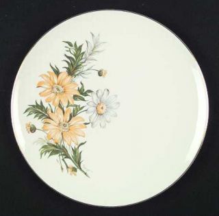 Edwin Knowles X4011 Dinner Plate, Fine China Dinnerware   Yellow&White Flowers,