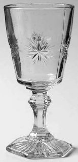 Indiana Glass Bethlehem Star Wine Glass   Line #152, Pressed Glass, Star Design