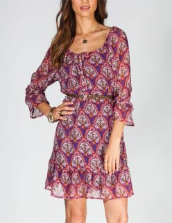 Paisley Womens Belted Peasant Dress Multi In Sizes X Small, X La
