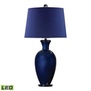 Dimond Lighting DMD D2515 LED Helensburugh Navy Blue Glass Lamp with Navy Shade