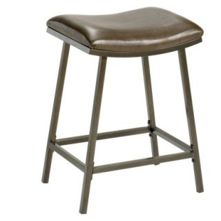 Counter Stool Saddle Counter/Barstool with Nested Leg   Brown Copper