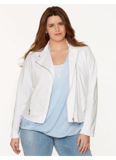 Lane Bryant Plus Size Moto jacket by DKNY JEANS     Womens Size 2X, White