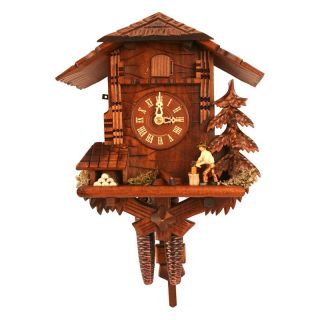 Alexander Taron Importer Black Forest Woodcutter 9.75 Inch Wide Cuckoo Clock  