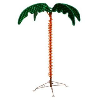 4.5 Pre Lit LED Rope Light Palm Tree   Orange/Green Lights
