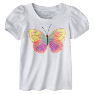 Cherokee Infant Toddler Girls Short Sleeve Butterfly Tee   Fresh White 4T