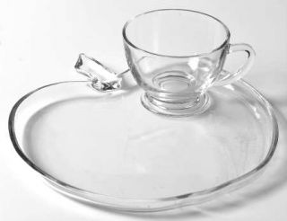 Hazel Atlas Orchard Snack Plate and Cup Set   Apple Shape, Clear, Utility Ware