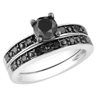 1 Carat Black Diamond Bridal Set Ring 8.0