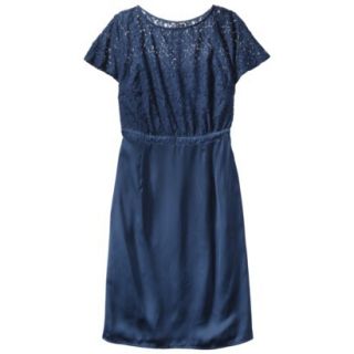 TEVOLIO Womens Plus Size Lace Bodice Dress   Office Blue 18W