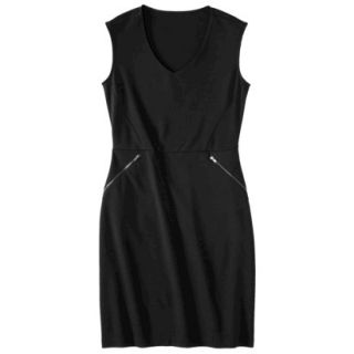 Mossimo Womens Ponte Sleeveless Dress w/ Zippered Pockets   Black XL