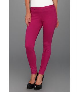 HUE Solid Color Original Jeanz Leggings Womens Casual Pants (Purple)