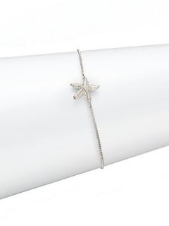 Diamond Starfish Bracelet   White Gold