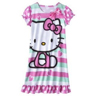 Hello Kitty Girls Short Sleeve Sleep Gown   Pink L