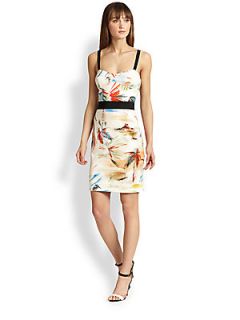 MILLY Tropical Print Bustier Dress  