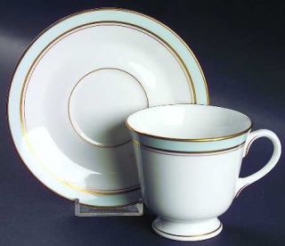 Royal Worcester Howard Sky Blue Footed Cup & Saucer Set, Fine China Dinnerware  