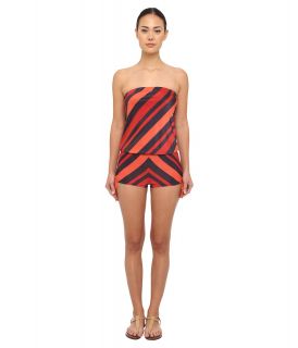 Marc by Marc Jacobs Cory Stripe Bandeau Romper Cover Up Womens Jumpsuit & Rompers One Piece (Black)