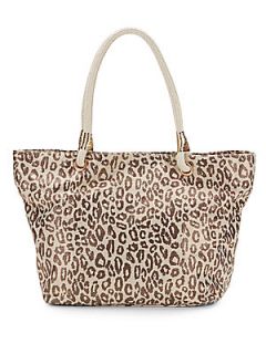 Leopard Print Canvas Large Tote Bag   Leopard