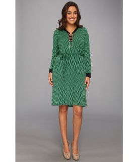 MICHAEL Michael Kors Plus Size Printed Lace Up Combo Dress Womens Dress (Green)