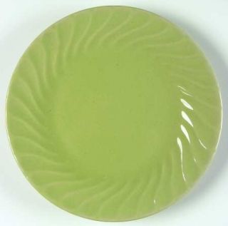Gibson Designs Oasis Green (Swirl Rim) Salad Plate, Fine China Dinnerware   Soli