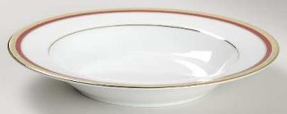 Charter Club Fashion Buffet Gold Red Band Large Rim Soup Bowl, Fine China Dinner