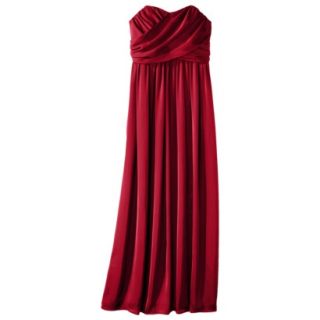 TEVOLIO Womens Plus Size Satin Strapless Maxi Dress   Stoplight Red  24W