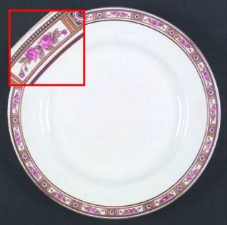Johnson Brothers Jb493 Dinner Plate, Fine China Dinnerware   Gold Ring,Roses,Gre