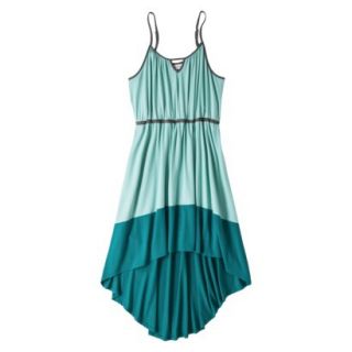 Merona Womens Plus Size Sleeveless High Low Maxi Dress   Aqua/Gray 4