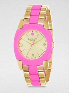 Kate Spade New York Skyline Goldtone and Pink Bracelet Watch   Pink Gold