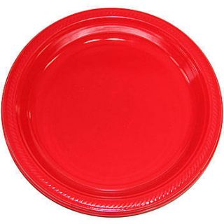 Classic Red Plastic Dinner Plates Big Value Packs