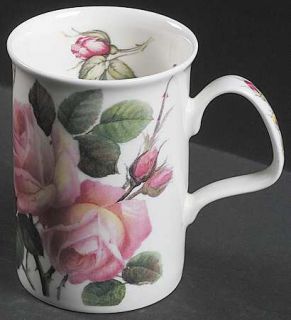 Roy Kirkham English Rose Mug, Fine China Dinnerware   Large Pink Roses, No Trim