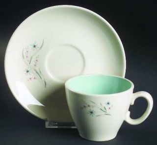 Taylor, Smith & T (TS&T) Windemere Flat Cup & Saucer Set, Fine China Dinnerware
