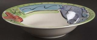 Sango Key West Large Rim Soup Bowl, Fine China Dinnerware   Pastel Colors With F