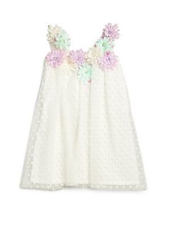 Halabaloo Toddlers & Little Girls Floral Trapeze Dress   White