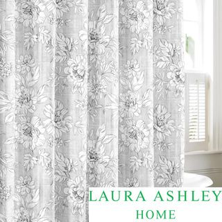 Laura Ashley Iris Grey Cotton Shower Curtain