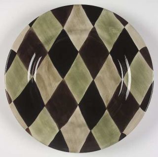 Tabletops Unlimited Harlequin Black Dinner Plate, Fine China Dinnerware   Taupe,